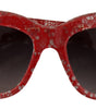 Dolce & Gabbana Red Lace Acetate Rectangle Shades DG4231Sunglasses