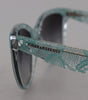 Dolce & Gabbana Blue Lace Acetate Crystal Round DG4190 Sunglasses