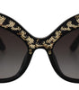 Dolce & Gabbana Black Gold Sequin Butterfly Polarized DG4326 Sunglasses