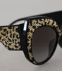 Dolce & Gabbana Black Gold Sequin Butterfly Polarized DG4326 Sunglasses