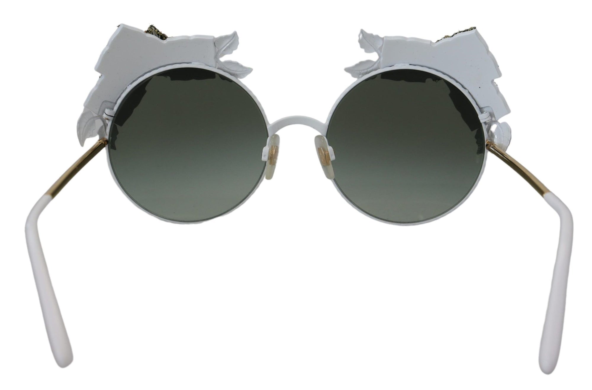 Dolce & Gabbana Gold Floral Embellished Metal Frame Round DG2186 Sunglasses