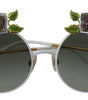 Dolce & Gabbana Gold Floral Embellished Metal Frame Round DG2186 Sunglasses