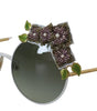 Dolce & Gabbana Gold Floral Embellished Metal Frame Round DG2186 Sunglasses