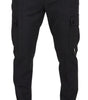 Dolce & Gabbana Gray Checked Cargo Trousers Stretch Pants
