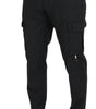 Dolce & Gabbana Gray Checked Cargo Trousers Stretch Pants