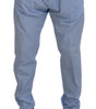 Dolce & Gabbana Blue Cotton Stretch Trousers Chinos Pants