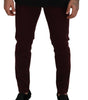 Dolce & Gabbana Bordeaux Cotton Stretch GOLD Denim Jeans