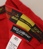 Dolce & Gabbana Red Cotton Slim Fit Trousers Chinos Pants