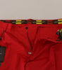 Dolce & Gabbana Red Cotton Slim Fit Trousers Chinos Pants
