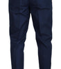 Dolce & Gabbana Blue Cotton Silk Trousers Chinos Pants