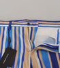 Dolce & Gabbana Blue Striped Silk Cotton Slim Trousers Pants