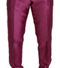 Dolce & Gabbana Pink Silk Slim Trousers Dress Formal Pants