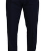 Dolce & Gabbana Blue Cotton Slim Trousers Chinos Pants