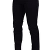 Dolce & Gabbana Blue Stretch Cotton Slim Trousers Chinos Pants
