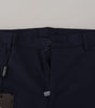 Dolce & Gabbana Blue Linen Cotton Slim Trousers Chinos Pants