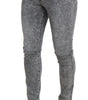 Dolce & Gabbana Gray Slim Fit Wash Stretch Cotton Denim Jeans