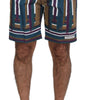 Dolce & Gabbana Multicolor Striped Stretch Cotton Shorts