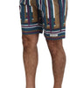 Dolce & Gabbana Multicolor Striped Stretch Cotton Shorts