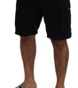 Dolce & Gabbana Black Cotton Bermuda Cargo Shorts