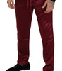 Dolce & Gabbana Bordeaux Silk DG Sleep Lounge Pants