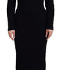 Dolce &amp; Gabbana Elegant Black Wool Blend Sweater Dress