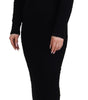Dolce &amp; Gabbana Elegant Black Wool Blend Sweater Dress