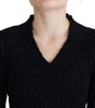 Dolce &amp; Gabbana Elegant Black Wool Blend Sweater Dress