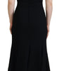 Dolce & Gabbana Black Dress Sheath Flare Viscose Dress