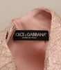 Dolce & Gabbana Pink Jaquard 3/4 Sleeve Sheath Midi Dress