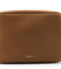 Sac à bandoulière élégant en cuir marron pour appareil photo Versace