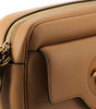 Sac à bandoulière élégant en cuir marron pour appareil photo Versace