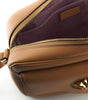 Sac à bandoulière élégant en cuir marron pour appareil photo Versace