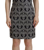 Dolce & Gabbana Black Gray Jacquard Sheath Bodycon Dress