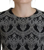 Dolce & Gabbana Black Gray Jacquard Sheath Bodycon Dress