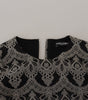Dolce & Gabbana Black Gray Jacquard Sheath Bodycon Dress