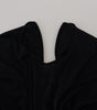Dolce & Gabbana Black Sheath Midi Gown Wool Wrap Dress