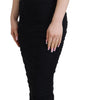 Dolce & Gabbana Black Sheath Midi Bodycon Lace Silk Dress