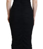 Dolce & Gabbana Black Sheath Midi Bodycon Lace Silk Dress