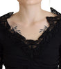 Dolce & Gabbana Black Sheath Midi Bodycon Lace Silk Dress