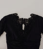 Dolce & Gabbana Black Sheath Midi Bodycon Lace Silk Dress