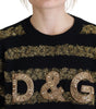 Dolce & Gabbana Black Gold D&G Crystal Cashmere Sweater