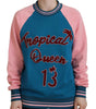 Dolce & Gabbana Blue Pink Queen Sequin Crystal Sweater
