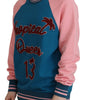 Dolce & Gabbana Blue Pink Queen Sequin Crystal Sweater