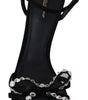 Sandales hautes élégantes en daim Dolce &amp; Gabbana avec nœuds en cristal