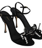 Sandales hautes élégantes en daim Dolce &amp; Gabbana avec nœuds en cristal