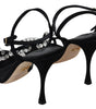 Sandales hautes élégantes en daim Dolce &amp; Gabbana avec nœuds en cristal