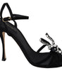 Sandales hautes élégantes en daim Dolce &amp; Gabbana avec nœuds en cristal