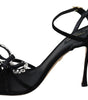 Sandales hautes élégantes en daim Dolce &amp; Gabbana avec nœuds en cristal
