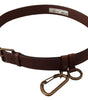 Dolce & Gabbana Brown Leather Gold Metal Buckle Carabiner Belt