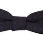 Dolce & Gabbana Blue Pattern Silk Adjustable Neck Papillon Bow Tie